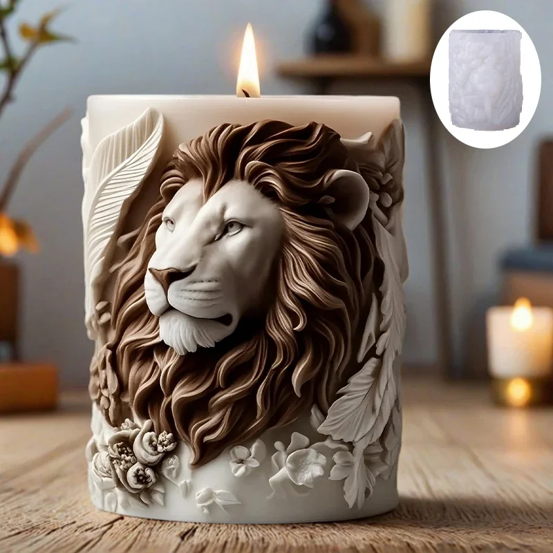 Candle Making Temperature - 3D 사자 릴리프 양초 몰드 -