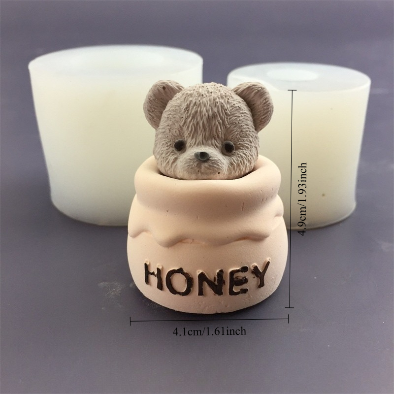 귀여운 곰돌이 꿀병 실리콘 캔들 몰드 큐브 몰드 아로마 - Candle Making Jars 리뷰 및 가격