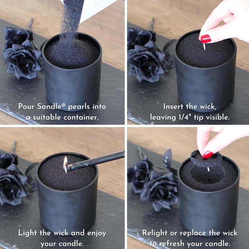 심지가 있는 검정색 캔들 모래, 200g, 10개의 심 - Candle Making With Beeswax 리뷰 및 가격